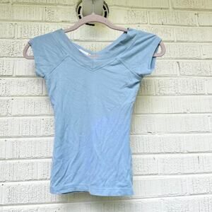 BDG Y2K Style Baby Blue Cap Sleeve Top